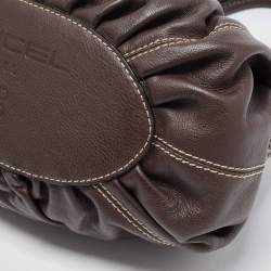 Lancel Choco Brown Leather Gousset Satchel