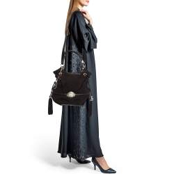 Pre Owned Lancel Brown Suede and Leather Le Brigitte Bardot Hobo