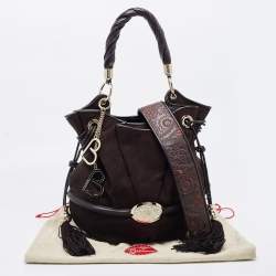 Pre Owned Lancel Brown Suede and Leather Le Brigitte Bardot Hobo