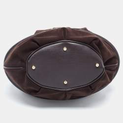 Pre Owned Lancel Brown Suede and Leather Le Brigitte Bardot Hobo