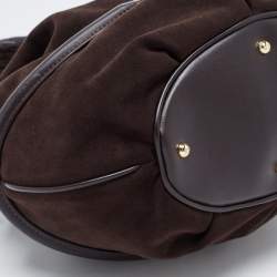 Pre Owned Lancel Brown Suede and Leather Le Brigitte Bardot Hobo