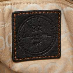 Pre Owned Lancel Dark Brown Leather Elsa Sellier Bucket Shoulder Bag