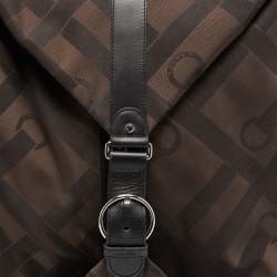 Pre Owned Lancel Black/Dark Brown Jacquard Canvas Rolling Luggage 50