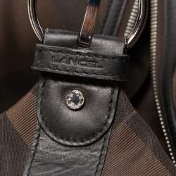 Pre Owned Lancel Black/Dark Brown Jacquard Canvas Rolling Luggage 50