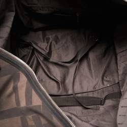 Pre Owned Lancel Black/Dark Brown Jacquard Canvas Rolling Luggage 50