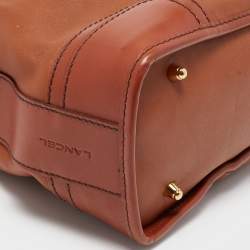 Pre Owned Lancel Brown Leather Zip Tote