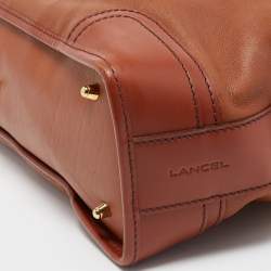 Pre Owned Lancel Brown Leather Zip Tote