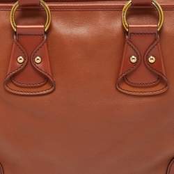 Pre Owned Lancel Brown Leather Zip Tote