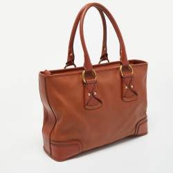 Pre Owned Lancel Brown Leather Zip Tote