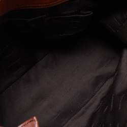 Pre Owned Lancel Brown Leather Zip Tote