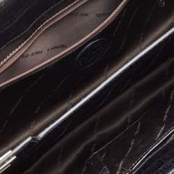 Pre Owned Lancel Black Crocodile Leather Double Pocket Tote