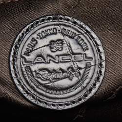 Pre Owned Lancel Black Crocodile Leather Double Pocket Tote