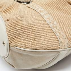 Lancel Beige/Cream Tweed,Suede and Leather Le Brigitte Bardot Hobo