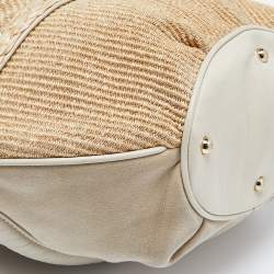Lancel Beige/Cream Tweed,Suede and Leather Le Brigitte Bardot Hobo
