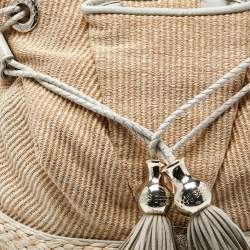 Lancel Beige/Cream Tweed,Suede and Leather Le Brigitte Bardot Hobo