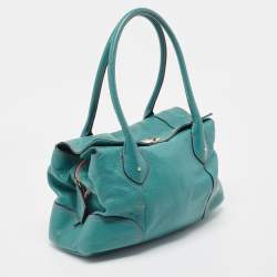 Pre Owned Lancel Green Leather Tote