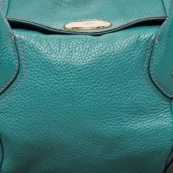 Pre Owned Lancel Green Leather Tote