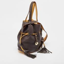 Pre Owned Lancel Brown Leather Premiere Flirt Bucket Bag