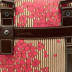 Lancel Multicolor Floral Fabric and Leather Zip Satchel