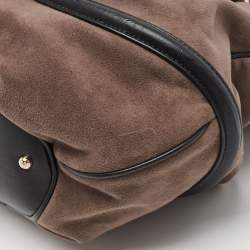 Lancel Dark Brown/Black Suede and Leather Le Brigitte Bardot Hobo