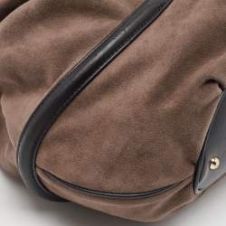 Lancel Dark Brown/Black Suede and Leather Le Brigitte Bardot Hobo