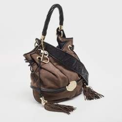 Lancel Dark Brown/Black Suede and Leather Le Brigitte Bardot Hobo