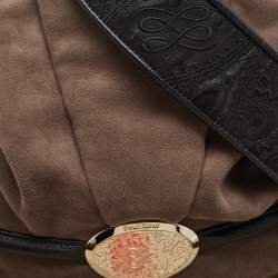 Lancel Dark Brown/Black Suede and Leather Le Brigitte Bardot Hobo