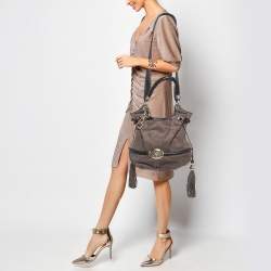 Lancel Dark Brown/Black Suede and Leather Le Brigitte Bardot Hobo