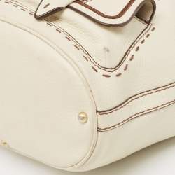 Lancel Off White Leather Premiere Flirt Bucket Bag
