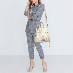 Lancel Off White Leather Premiere Flirt Bucket Bag
