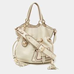 Lancel Off White Leather Premiere Flirt Bucket Bag