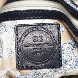 Lancel Metallic/Navy Blue Croc Embossed Leather Large Premier Flirt Bucket Bag