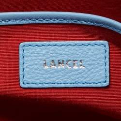 Pre Owned Lancel Light Blue Leather Large Flora Tote