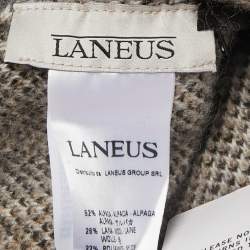 Laneus Beige Leopard Pattern Wool Beanie 