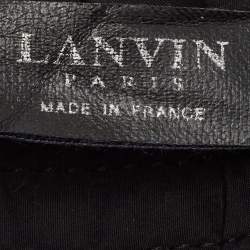 Pre Owned Lanvin Black Satin Crystal Embellished Buckle Waist Belt Belt S