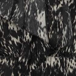 Pre Owned Lanvin Black/Cream Printed Silk Jumpsuit M