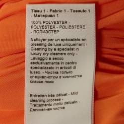Lanvin Orange Crepe Ruffled Cape Style Charmeuse Midi Dress S