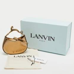 Pre Owned Lanvin Bronze Patent Leather Nano Cat Hobo