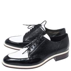 Pre Owned Lanvin Two Tone Leather Derby Shoes Size 38