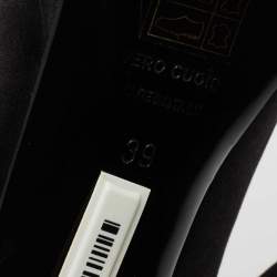 Pre Owned Lanvin Black Satin Platform Pumps Size 39