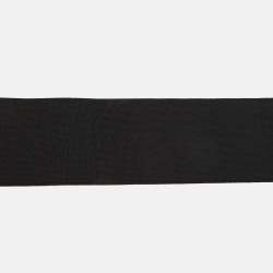 Lanvin Black Elastic and Fabric Snap Waist Belt 
