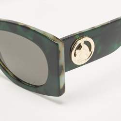 Pre Owned Lanvin Green/Black Tortoise LNV605S Zonnebril Cat Eye Sunglasses