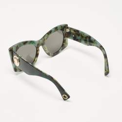 Pre Owned Lanvin Green/Black Tortoise LNV605S Zonnebril Cat Eye Sunglasses