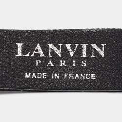 Lanvin Black Leather and Chain Crystals Embellished Waist Belt