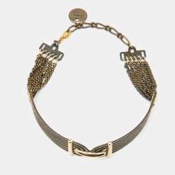 Lanvin Gold Tone Choker Necklace