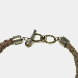Pre Owned Lanvin Crystal Fabric Glass Two Tone Necklace