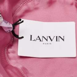Lanvin Pink Geometric Print Coated Cotton Bucket Hat 