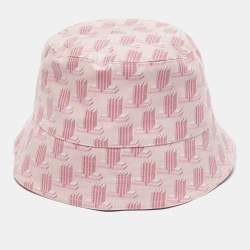 Lanvin Pink Geometric Print Coated Cotton Bucket Hat 