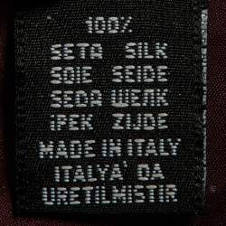 Lanvin Burgundy Polkadots Print Silk Handkerchief 