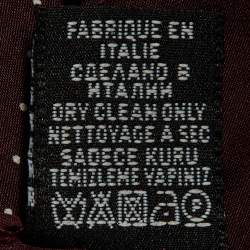 Lanvin Burgundy Polkadots Print Silk Handkerchief 